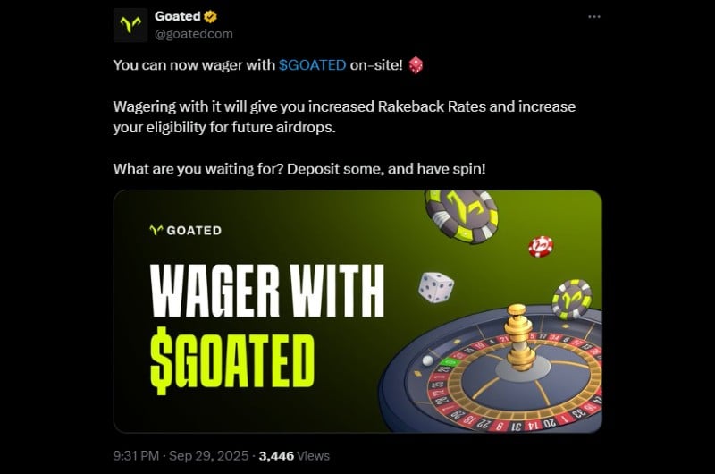 Twitter Play Roulette With the New $GOATED Coin